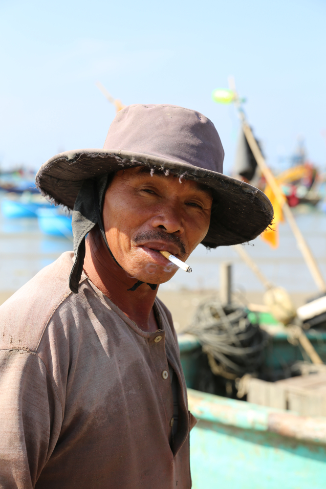 portriat of fisherman Mui Ne By JamesOJenkins